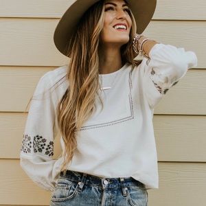 NWOT Cora Embroidered Blouse